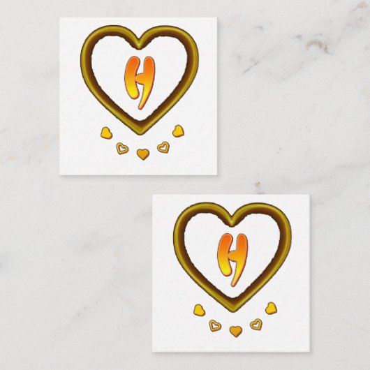 handtekening met de letter H, Notitiekaartje (Voorkant / Achterkant)