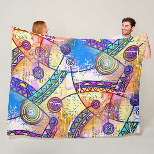 Handtekening met EDDArt - Dream-schaal 1a Fleece Deken (In situ)