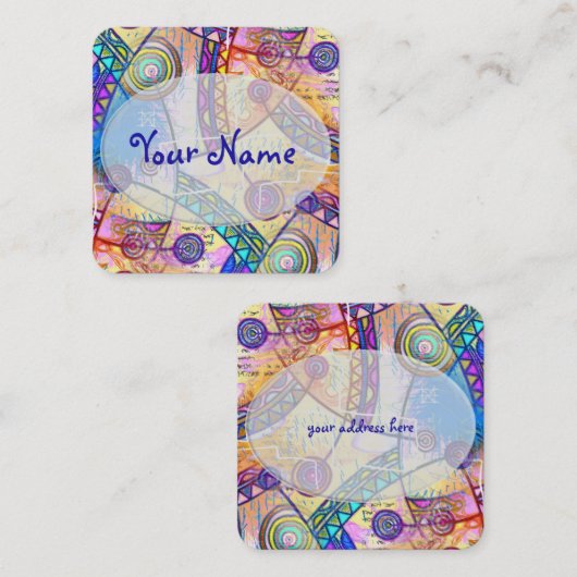 Handtekening met EDDArt - Dream-schaal 1a Vierkante Visitekaartje (Voorkant / Achterkant)