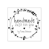 Handtekening met handtekening Wilde bloem, handgem Rubberstempel (Afrduk)