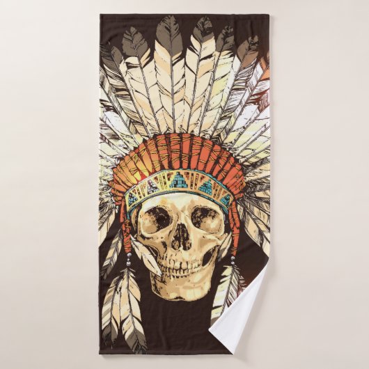 Handtekening met Indiaans hoofdadres met H Badhanddoek (Badhanddoek)