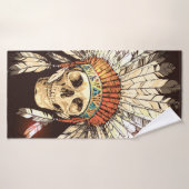 Handtekening met Indiaans hoofdadres met H Badhanddoek (Badhanddoek)