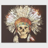 Handtekening met Indiaans hoofdadres met H Cadeaupapier (Vlak)