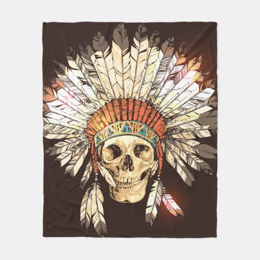 Handtekening met Indiaans hoofdadres met H Fleece Deken (Voorkant)