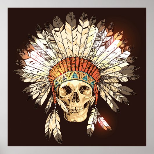 Handtekening met Indiaans hoofdadres met H Poster (Voorkant)