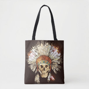 Handtekening met Indiaans hoofdadres met H Tote Bag