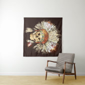 Handtekening met Indiaans hoofdadres met H Wandkleed (In Situ (horizontaal))