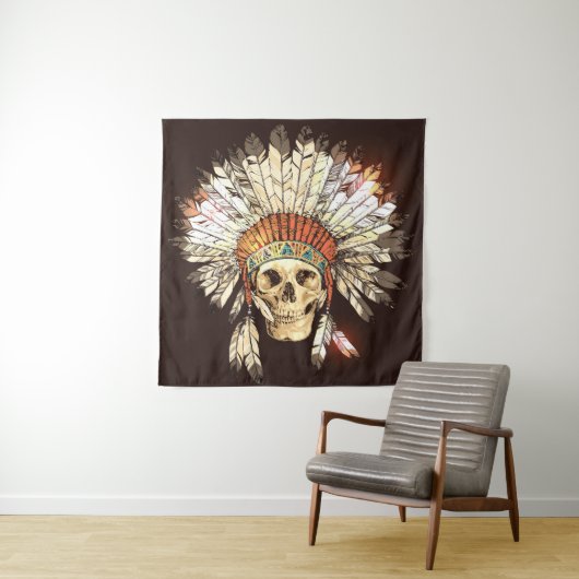 Handtekening met Indiaans hoofdadres met H Wandkleed (In situ)