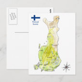 Handtekening met kleurenkaart van het Finse Briefk Briefkaart (Voorkant / Achterkant)