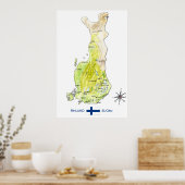 Handtekening met kleurenkaart van het Finse Poster (Keuken)