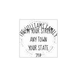 Handtekening met retouradres familienaam rubberstempel