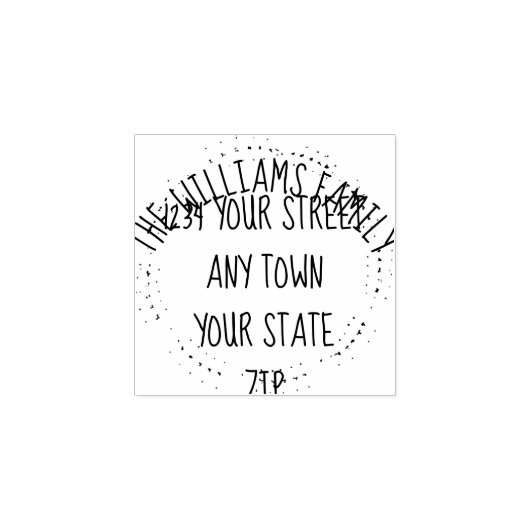 Handtekening met retouradres familienaam rubberstempel (Afrduk)