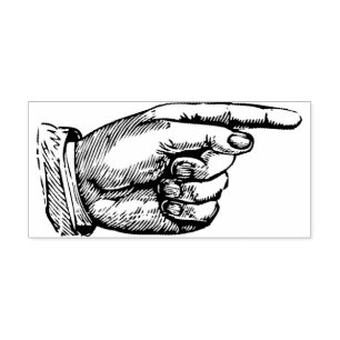  handtekening met vinger wijzen rubberstempel