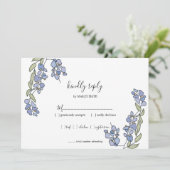 Handtekening met Wisteria Floral Wedding RSVP-kaar Kaart (Staand voorkant)