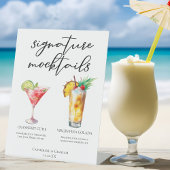 Handtekening Mocktails Cranberry Cutie Piña Colada Reclamebord Met Voetstuk