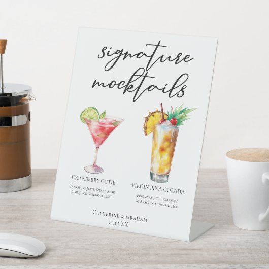 Handtekening Mocktails Cranberry Cutie Piña Colada Reclamebord Met Voetstuk (Insitu)