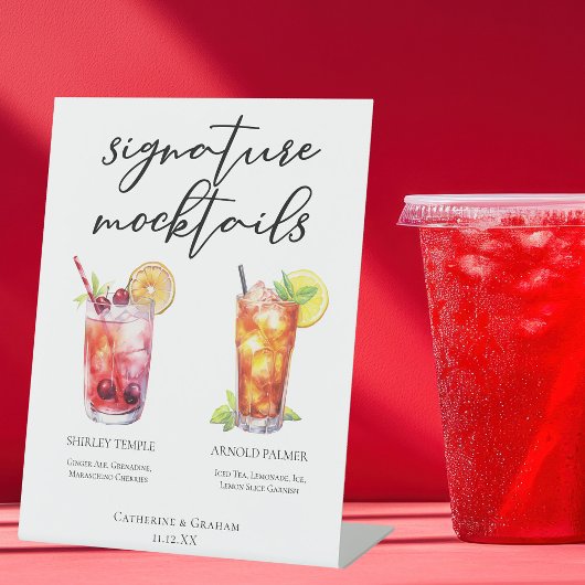 Handtekening Mocktails Shirley Temple Arnold Palme Reclamebord Met Voetstuk
