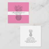 Handtekening Modern Pineapple Hot Pink Vierkante Visitekaartje (Voorkant / Achterkant)