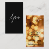 Handtekening Monogram 2 / Bokeh (gouden) Visitekaartje (Voorkant / Achterkant)