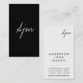 Handtekening Monogram 2 / Zwart & Wit Visitekaartje (Voorkant / Achterkant)