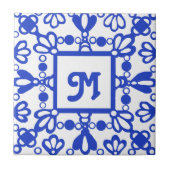 Handtekening   monogram - Delft Blue-Initiaal Tegeltje (Voorkant)