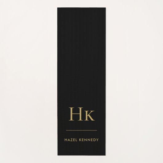 Handtekening Monogram Eenvoudig Zwart Goud Yoga Ma Yogamat (Voorkant)