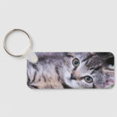 Handtekening Monogram Gold Foil Foto Thin Rectangl Sleutelhanger (Achterkant)