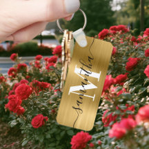 Handtekening Monogram Goud Folie Foto Dunne Rechth