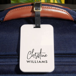 Handtekening Monogram Handgeschreven Script Blush  Bagagelabel