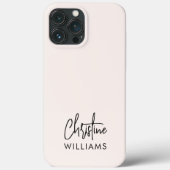 Handtekening Monogram Handgeschreven Script Blush Case-Mate iPhone Case (Achterkant)