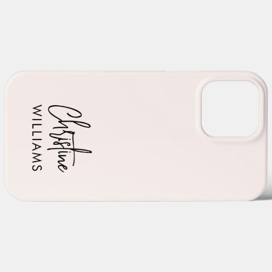 Handtekening Monogram Handgeschreven Script Blush Case-Mate iPhone Case (Achterkant (horizontaal))
