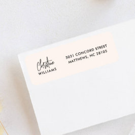 Handtekening Monogram Handgeschreven Script Blush  Etiket