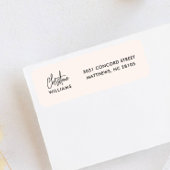 Handtekening Monogram Handgeschreven Script Blush Etiket