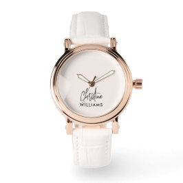 Handtekening Monogram Handgeschreven Script Blush  Horloge