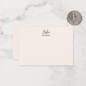Handtekening Monogram Handgeschreven Script Blush  Notitiekaartje (Voorkant / Achterkant in situ)