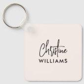 Handtekening Monogram Handgeschreven Script Blush  Sleutelhanger (Voorkant)