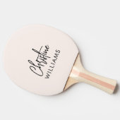 Handtekening Monogram Handgeschreven Script Blush Tafeltennisbatje (Zijkant)