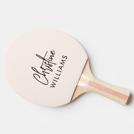 Handtekening Monogram Handgeschreven Script Blush  Tafeltennisbatje (Zijkant)