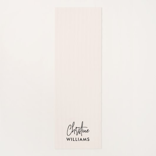 Handtekening Monogram Handgeschreven Script Blush Yogamat (Achterkant)