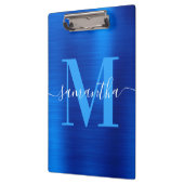Handtekening Monogram Koninklijk Blauw Folie Klembord (Links)