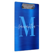 Handtekening Monogram Koninklijk Blauw Folie Klembord (Rechts)