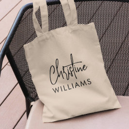 Handtekening Monogram Minimaal Handgeschreven Scri Tote Bag