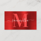 Handtekening Monogram Rode Glans Folie Visitekaartje (Voorkant)