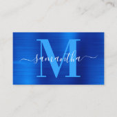 Handtekening Monogram Royal Blue Shimmer Visitekaartje (Voorkant)