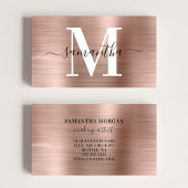 Handtekening Monogram Roze Goud Glans Visitekaartje