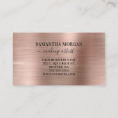Handtekening Monogram Roze Goud Glans Visitekaartje (Achterkant)