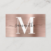 Handtekening Monogram Roze Goud Glans Visitekaartje (Voorkant)
