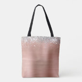Handtekening Monogram Silver Glitter Roos Gold Foi Tote Bag (Achterkant)