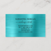 Handtekening Monogram Turquoise Blauwe Glans Visitekaartje (Achterkant)