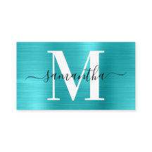 Handtekening Monogram Turquoise Blue Shimmer